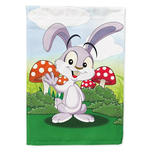 Carolines Treasures APH7632GF Bunny Rabbit in Mushrooms Flag Garden Size  Small multicolor