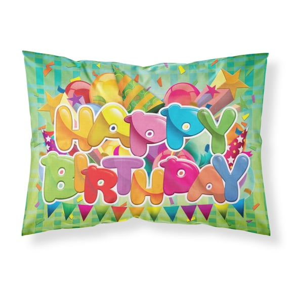 Carolines Treasures APH8872PILLOWCASE Happy Birthday Fabric Standard Pillowcase Standard multicolor