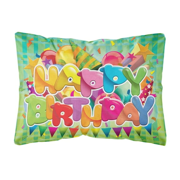 Carolines Treasures APH8872PW1216 Happy Birthday Fabric Decorative Pillow  12H x16W multicolor
