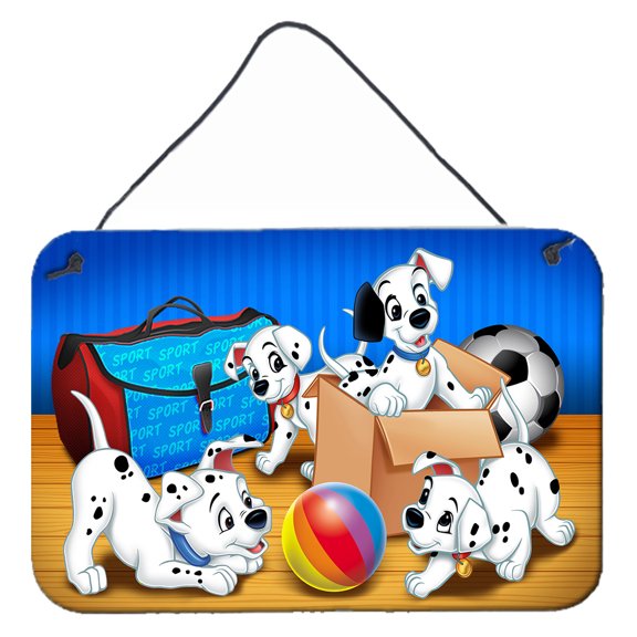 Carolines Treasures APH9058DS812 Dalmatians playing ball Wall or Door Hanging Prints  8x12 multicolor