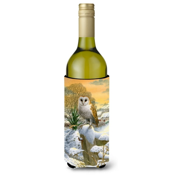 Carolines Treasures ASA2002LITERK Sunset Barn Owl Wine Bottle Beverage Insulator Hugger Wine Bottle multicolor