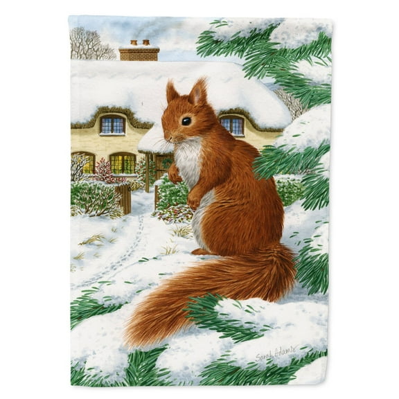 Carolines Treasures ASA2014GF Red Squirrel and Cottage Flag Garden Size Small multicolor