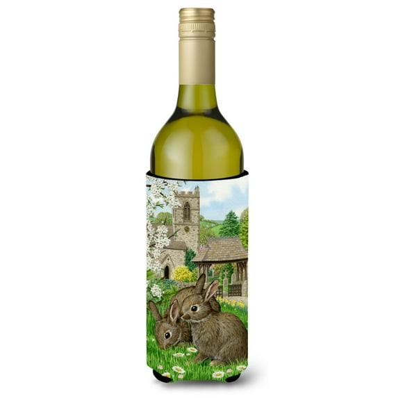 Carolines Treasures ASA2023LITERK Leveret Bunny Rabbit Wine Bottle Beverage Insulator Hugger Wine Bottle multicolor