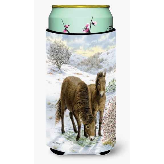Carolines Treasures ASA2032TBC Exmoor Ponies Horse Tall Boy Beverage Insulator Hugger Tall Boy multicolor