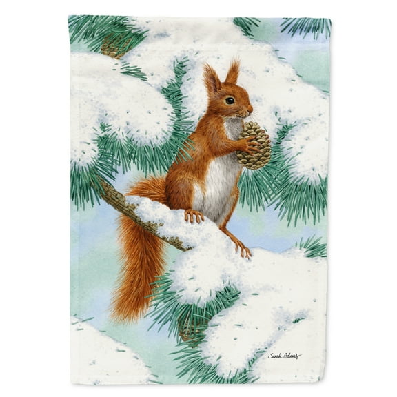 Carolines Treasures ASA2033GF Red Squirrel with Pine Cone Flag Garden Size Small multicolor