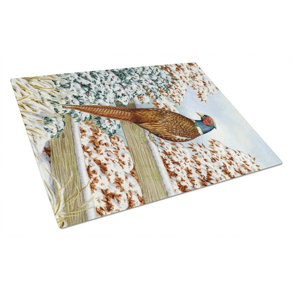 Carolines Treasures ASA2062LCB Pheasant Glass Cutting Board Large, 12H x 16W, multicolor