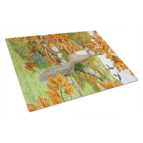 Carolines Treasures ASA2074LCB Grey Squirrel Glass Cutting Board Large, 12H x 16W, multicolor