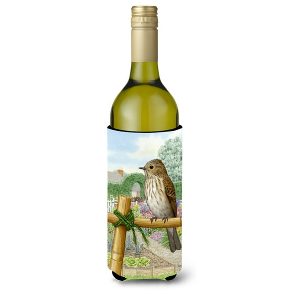 Carolines Treasures ASA2100LITERK Spotted Flycatcher Wine Bottle Beverage Insulator Hugger Wine Bottle multicolor