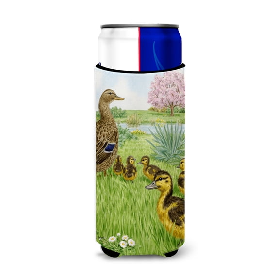Carolines Treasures ASA2105MUK Female Mallard Duck and Ducklings Ultra Beverage Insulators for slim cans Slim Can