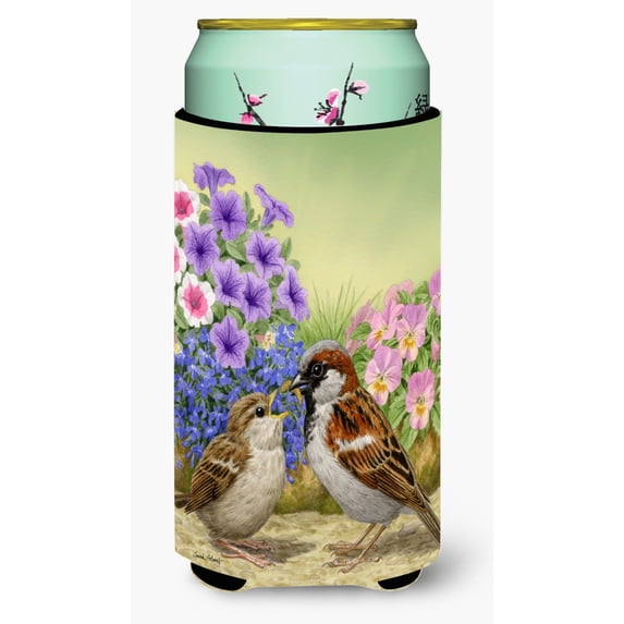 Carolines Treasures ASA2112TBC House Sparrows Tall Boy Beverage Insulator Hugger  Tall Boy multicolor