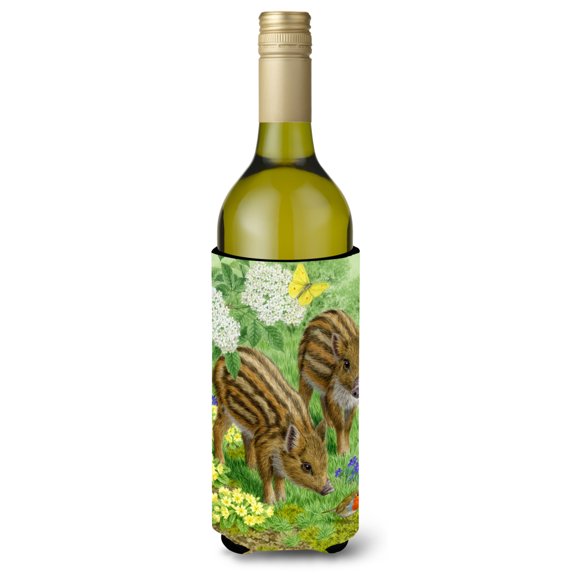 Carolines Treasures ASA2124LITERK Wild Boar Wine Bottle Beverage Insulator Hugger  Wine Bottle multicolor