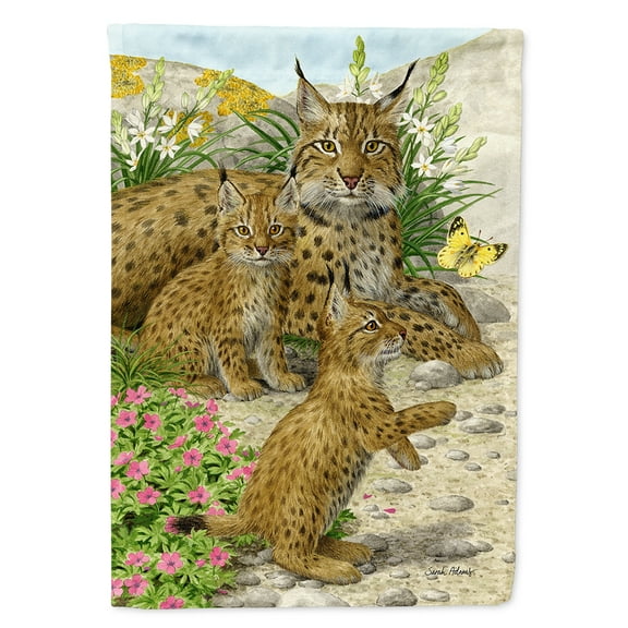 Carolines Treasures ASA2134CHF Lynx and Cubs Flag Canvas House Size Large multicolor