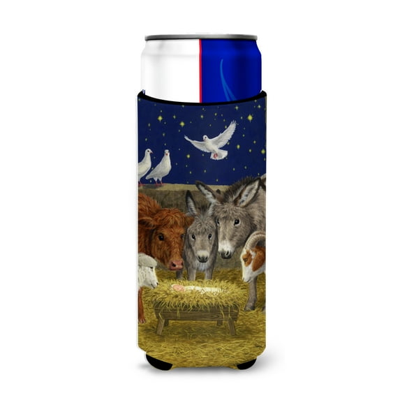 Carolines Treasures ASA2143MUK Nativity Scene with just animals Ultra Beverage Insulators for slim cans Slim Can