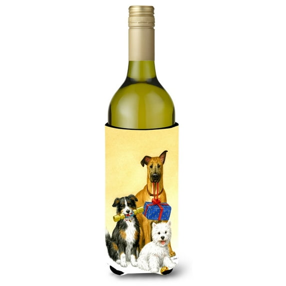 Carolines Treasures ASA2168LITERK Westie German Shepherd and Aussie Wine Bottle Beverage Insulator Hugger Wine Bottle