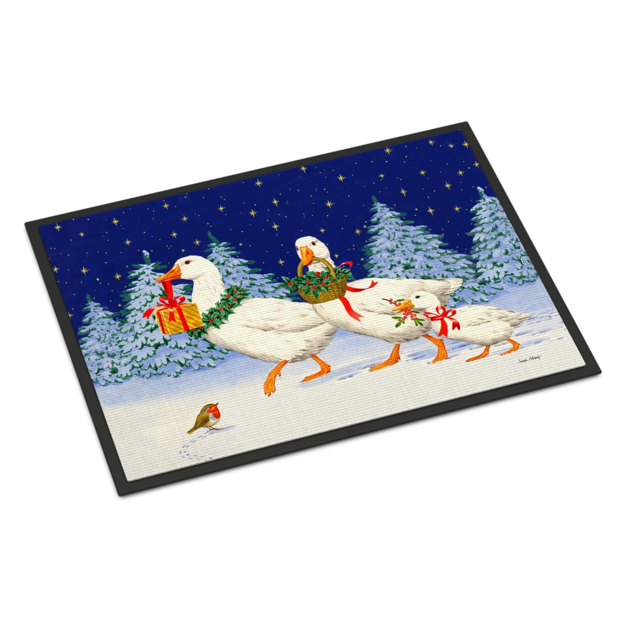 Caroline's Treasures Three Geese & Gifts Floor Mat - Thumbnail 2