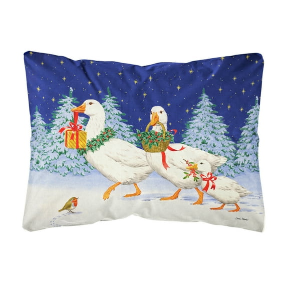 Carolines Treasures ASA2170PW1216 Three Geese and Gifts Fabric Decorative Pillow 12H x16W multicolor