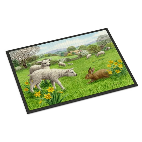 Carolines Treasures ASA2179MAT Lambs Sheep and Rabbit Hare Door Mat Indoor Rug or Outdoor Welcome Mat 18x27 Doormat