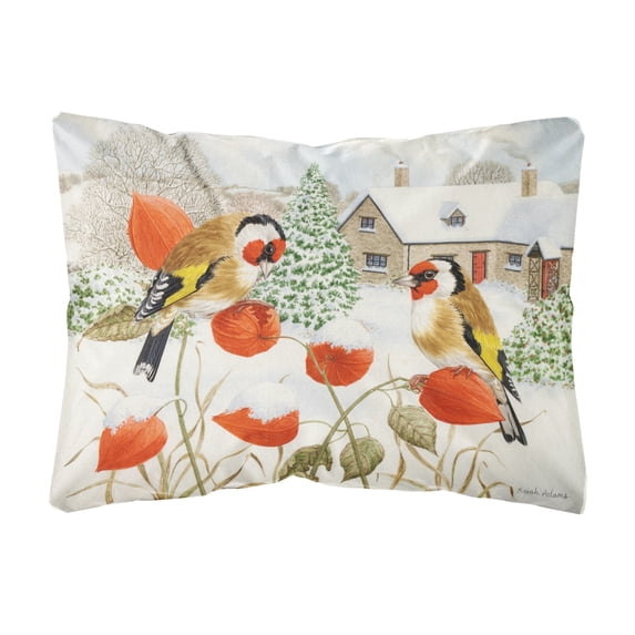Carolines Treasures ASA2189PW1216 European Goldfinches Fabric Decorative Pillow 12H x16W multicolor