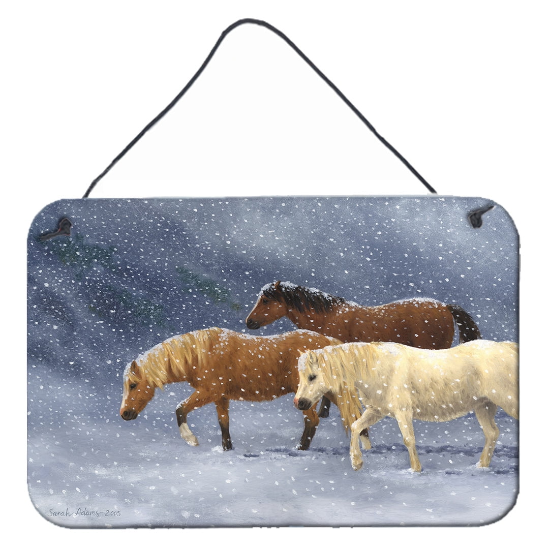 Caroline'S Treasures Seeking Shelter Horses Wall Or Door Hanging Prints - Thumbnail 2
