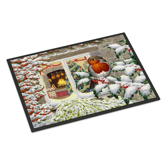 Carolines Treasures ASA2199MAT European Robin Door Mat Indoor Rug or Outdoor Welcome Mat 18x27 Doormat  27"L x 18"W