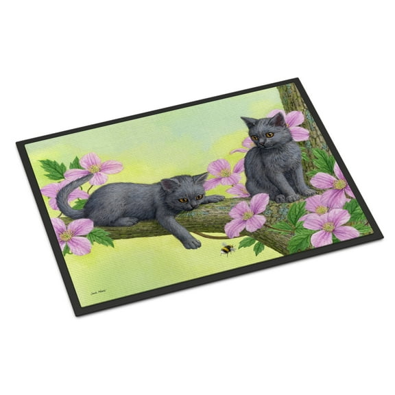 Carolines Treasures ASA2211JMAT Chartruex Kittens Door Mat Indoor Rug or Outdoor Welcome Mat 24x36 Doormat  36"L x 24"W