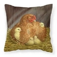 thumbnail image 1 of Carolines Treasures ASAD0109PW1818 My Little Chickadees Hen with Chicks Canvas Decorative Pillow  18H x18W multicolor, 1 of 1