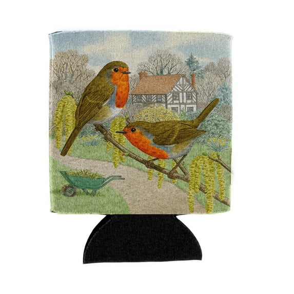 Carolines Treasures ASAD0684CC European Robin by Sarah Adams Can or Bottle Hugger  Can Hugger multicolor