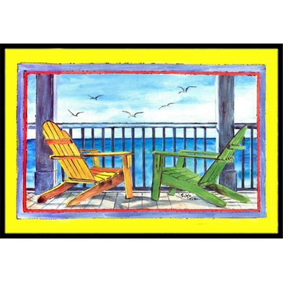 Carolines Treasures Adirondack Chairs Yellow Indoor Or Outdoor Mat - 24 x 36 in.