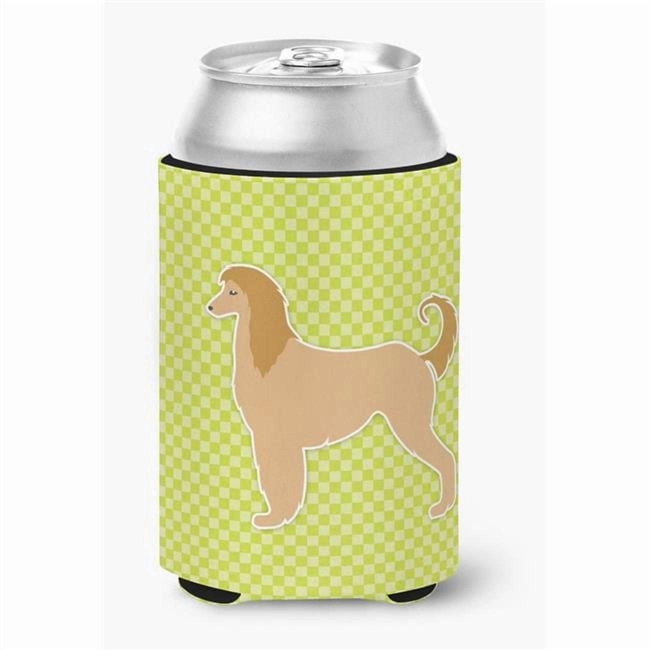 Carolines Treasures BB3806CC Afghan Hound Checkerboard Green Can or Bottle Hugger