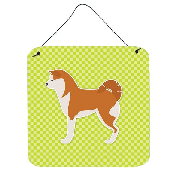 Carolines Treasures BB3872DS66 Akita Checkerboard Green Wall or Door Hanging Prints