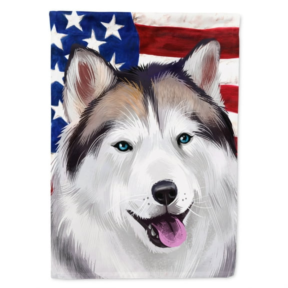 Carolines Treasures CK6389CHF Alaskan Husky American Canvas House Size Outdoor-Flags, Multicolor