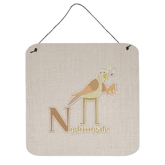 Carolines Treasures Alphabet N for Nightingale Wall or Door Hanging Prints