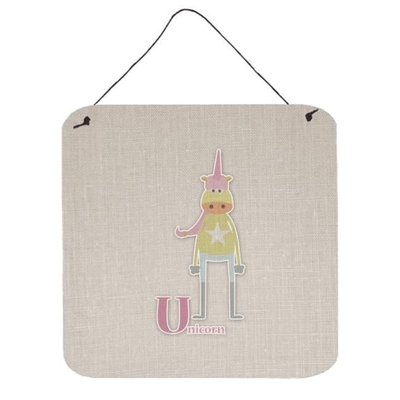 Carolines Treasures Alphabet U for Unicorn Wall or Door Hanging Prints