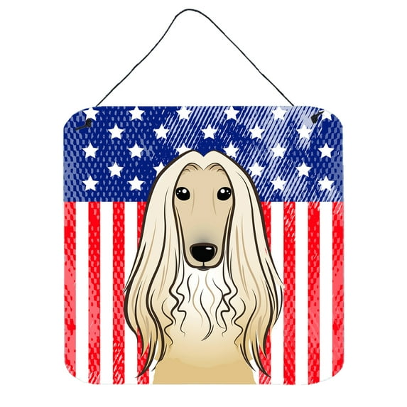Carolines Treasures BB2174DS66 American Flag & Afghan Hound Wall or Door Hanging Prints