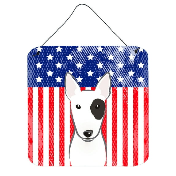 Carolines Treasures BB2139DS66 American Flag & Bull Terrier Wall or Door Hanging Prints