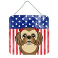 thumbnail image 1 of Carolines Treasures BB2179DS66 American Flag & Chocolate Brown Shih Tzu Wall or Door Hanging Prints, 1 of 1