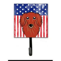 Carolines Treasures BB2144SH4 American Flag & Longhair Red Dachshund Leash or Key Holder