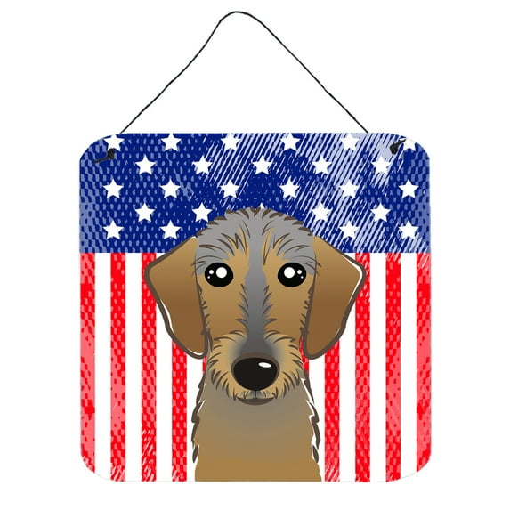 Carolines Treasures BB2163DS66 American Flag & Wirehaired Dachshund Wall or Door Hanging Prints