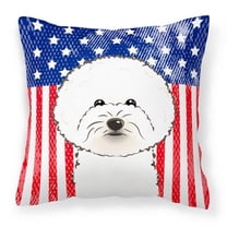Flag and Bichon Frise Fabric Decorative Pillow BB2147PW1414