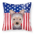 thumbnail image 1 of Flag and Yorkie Puppy Fabric Decorative Pillow BB2162PW1414, 1 of 4