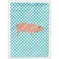 thumbnail image 1 of Caroline's Treasures BB8106CHF American Landrace Pig Blue Check Flag Canvas House Size , Large, multicolor, 1 of 4