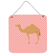 thumbnail image 1 of Carolines Treasures BB7817DS66 Arabian Camel Dromedary Pink Check Wall or Door Hanging Prints, 6 x 6 in., 1 of 1