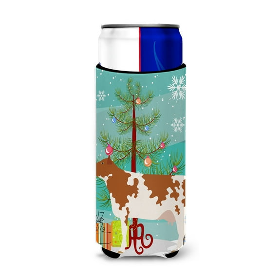 Carolines Treasures Ayrshire Cow Christmas Michelob Ultra Hugger for Slim Cans