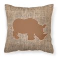 thumbnail image 1 of Carolines Treasures BB1006-BL-BN-PW1818 Rhinoceros Burlap and Brown   Canvas Fabric Decorative Pillow BB1006 18H x18W, 1 of 2