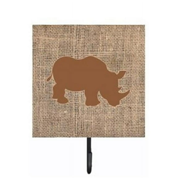 Carolines Treasures BB1006-BL-BN-SH4 Rhinoceros Burlap and Brown Leash Or Key Holder