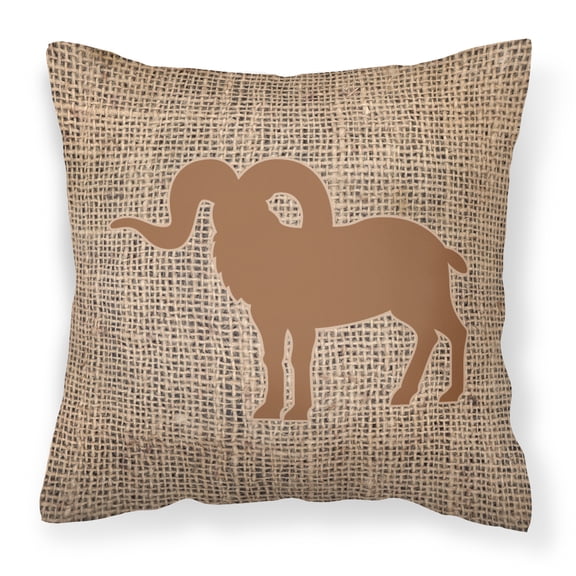 Carolines Treasures BB1007-BL-BN-PW1818 Sheep Burlap and Brown Canvas Fabric Decorative Pillow BB1007 18H x18W