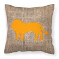 thumbnail image 1 of Carolines Treasures BB1009-BL-OR-PW1818 Lion Burlap and Orange   Canvas Fabric Decorative Pillow BB1009 18H x18W, 1 of 2