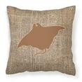 thumbnail image 1 of Carolines Treasures BB1014-BL-BN-PW1818 Manta ray Burlap and Brown   Canvas Fabric Decorative Pillow BB1014 18H x18W, 1 of 2