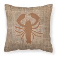 thumbnail image 1 of Carolines Treasures BB1015-BL-BN-PW1414 Lobster Burlap and Brown   Canvas Fabric Decorative Pillow BB1015 14Hx14W, 1 of 4