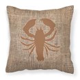thumbnail image 1 of Carolines Treasures BB1015-BL-BN-PW1818 Lobster Burlap and Brown   Canvas Fabric Decorative Pillow BB1015 18H x18W, 1 of 2